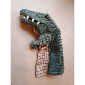 Folkmanis Crocodile Stage Hand Puppet Green Gator Alligator Teeth Plush